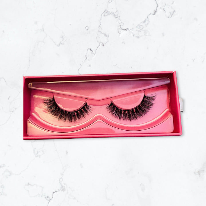 Ella faux mink lash in pink case 12mm